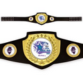 CHAMPIONSHIP AWARD BELT BRIGHT GOLD w BLACK LEATHER